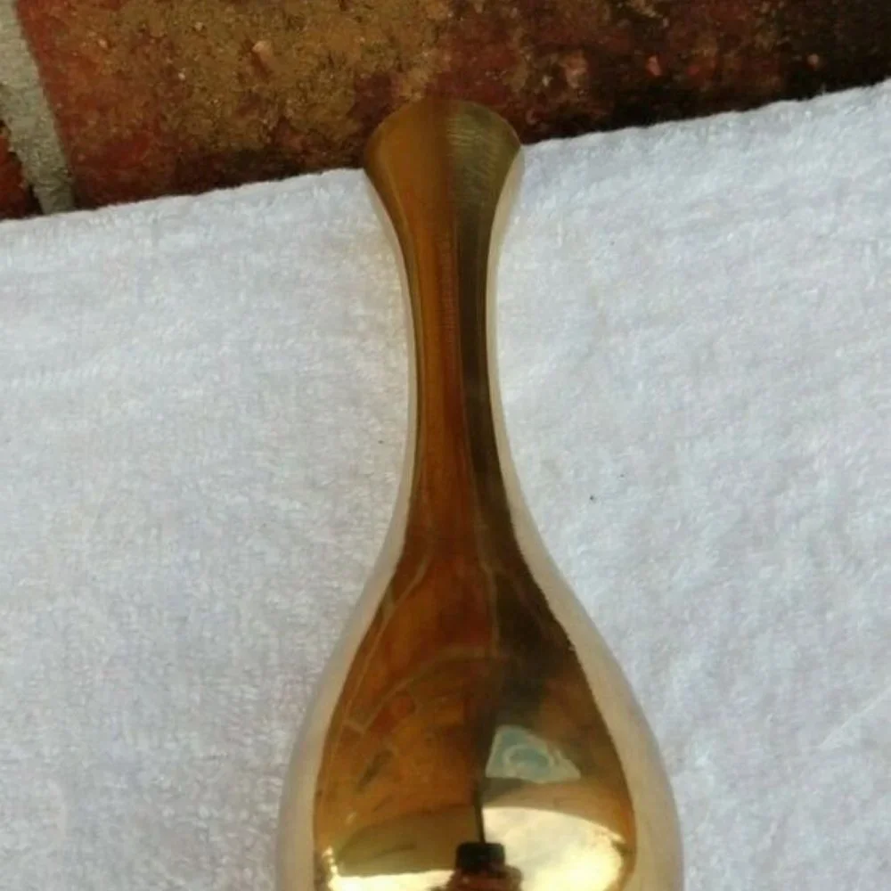 1960's Solid Brass Art Deco Vase 7